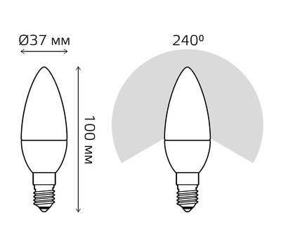 Лампа светодиодная GAUSS Gauss Black 6.5Вт цок.:E14 свеча 220B 4100K св.свеч.бел.ней. C37 (упак.:10ш
