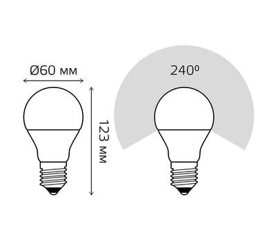 Лампа светодиодная GAUSS A60 16Вт цок.:E27 груша 220B 4100K св.свеч.бел.ней. (упак.:10шт) (102502216