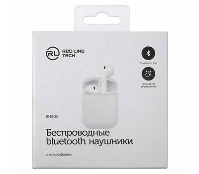 Гарнитура RED LINE BHS - 29, Bluetooth, беспроводные, белые, УТ000023018