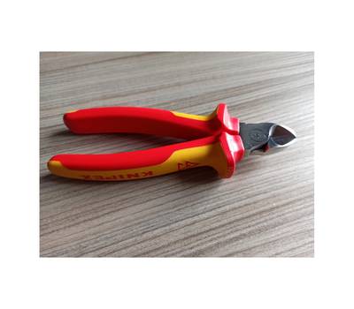 Бокорезы KNIPEX VDE, 160 мм, хром, 2-комп диэлектрические ручки