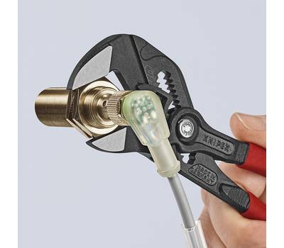 Клещи переставные KNIPEX гаечный ключ, зев 40 мм, длина 180 мм, фосфатированные, обливные ручки