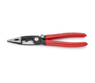 Клещи KNIPEX KN-1391200SB электромонтажные, 6-в-1,200 мм,защёлка-"собачка",фосф. обливные ручки, SB