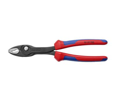 Клещи KNIPEX KN-8202200SB TwinGrip с фронт. и боков.захватами, зев 4-22 мм, 200 мм, 2-комп ручки, SB