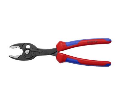 Клещи KNIPEX KN-8202200SB TwinGrip с фронт. и боков.захватами, зев 4-22 мм, 200 мм, 2-комп ручки, SB