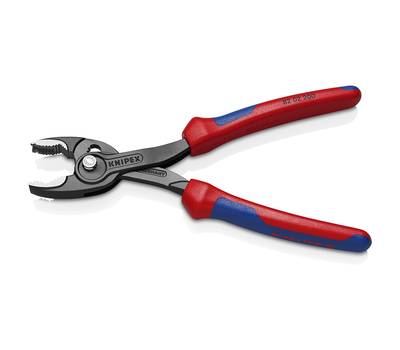 Клещи KNIPEX KN-8202200SB TwinGrip с фронт. и боков.захватами, зев 4-22 мм, 200 мм, 2-комп ручки, SB