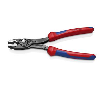 Клещи KNIPEX KN-8202200SB TwinGrip с фронт. и боков.захватами, зев 4-22 мм, 200 мм, 2-комп ручки, SB