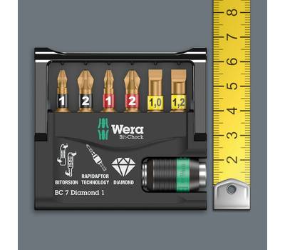 Набор бит WERA Bit-Check 10 Universal 1 торсионных с битодержателем, 10 пр., 1/4" C6.3 PH 1/2/3, PZ 