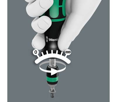 Отвертка WERA 7445 Kraftform битодержатель динамометрическая 2.5-11.5 in⋅lbf, патрон Rapidaptor, 1/4