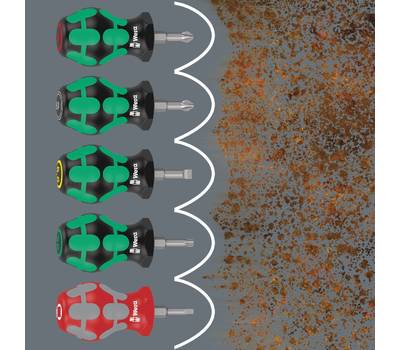 Набор отвёрток WERA WE-008871 Stubby Set 2 Kraftform 5 пр., SL 0.6x3.5x24.5/0.8x4.0x24.5/1.0x5.5x24.