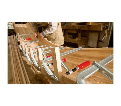 Струбцина BESSEY GZ20 цельнометаллическая 200/100, 6 кН, деревянная ручка