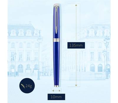 Ручка перьевая WATERMAN Hemisphere (2042967) Bright Blue CT F сталь нержавеющая подар.кор.