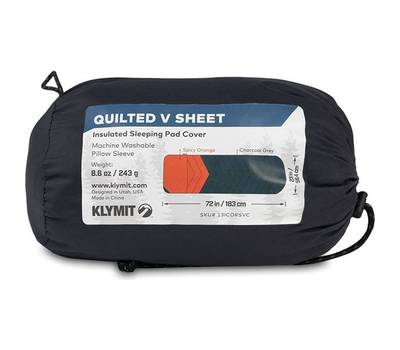Чехол Klymit для надувного коврика Quilted V Sheet cеро-оранжевый (13ICORSVC)