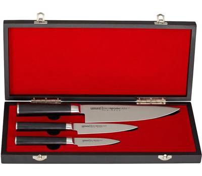 Набор ножей Samura из 3 ножей Mo-V в подарочной коробке, дамасская сталь, G-10,