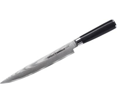 Нож кухонный Samura для нарезки Damascus, 23 см, G-10, дамаск 67 слоев