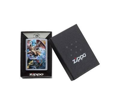 Зажигалка Zippo Anne Stokes, покрытие Street Chrome™, латунь/сталь, серебристая, матовая