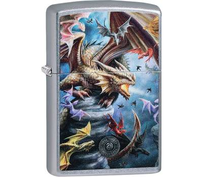 Зажигалка Zippo Anne Stokes, покрытие Street Chrome™, латунь/сталь, серебристая, матовая