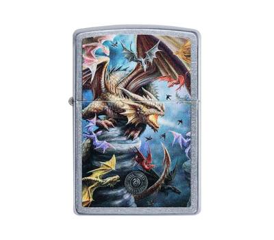 Зажигалка Zippo Anne Stokes, покрытие Street Chrome™, латунь/сталь, серебристая, матовая