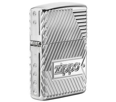 Зажигалка Zippo Armor с покрытием High Polish Chrome, латунь/сталь, серебристая, 36x12x56 мм