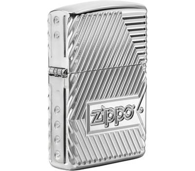 Зажигалка Zippo Armor с покрытием High Polish Chrome, латунь/сталь, серебристая, 36x12x56 мм