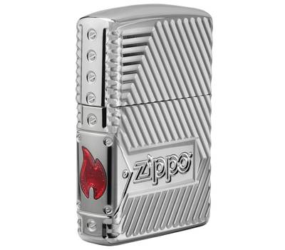 Зажигалка Zippo Armor с покрытием High Polish Chrome, латунь/сталь, серебристая, 36x12x56 мм