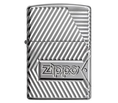 Зажигалка Zippo Armor с покрытием High Polish Chrome, латунь/сталь, серебристая, 36x12x56 мм