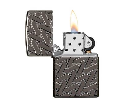 Зажигалка Zippo Armor™, покрытие High Polish Black Ice®, латунь/сталь, чёрная, глянцевая