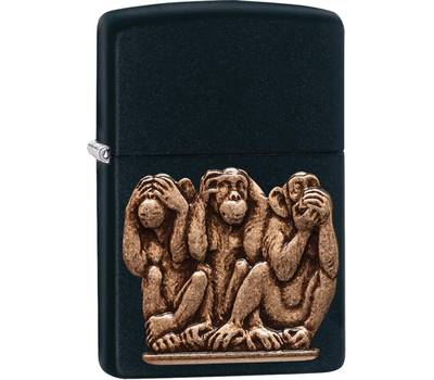 Зажигалка Zippo Classic с покрытием Black Matte, латунь/сталь, чёрная, матовая, 36x12x56 мм