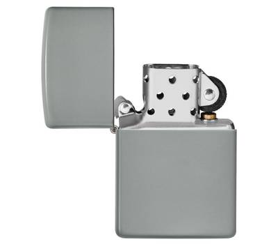 Зажигалка Zippo Classic с покрытием Flat Grey, латунь/сталь, серая, глянцевая, 38x13x57 мм