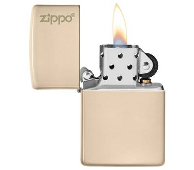 Зажигалка Zippo Classic с покрытием Flat Sand, латунь/сталь, бежевая, глянцевая, 38x13x57 мм