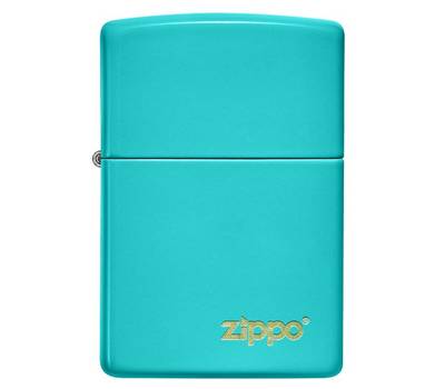 Зажигалка Zippo Classic с покрытием Flat Turquoise, латунь/сталь, бирюзовая, глянцевая, 38x13x57 мм