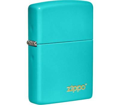 Зажигалка Zippo Classic с покрытием Flat Turquoise, латунь/сталь, бирюзовая, глянцевая, 38x13x57 мм