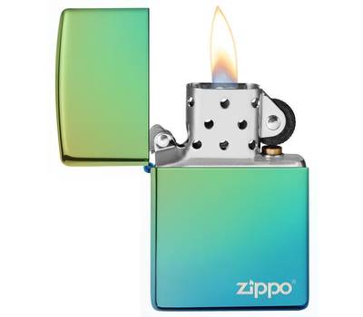 Зажигалка Zippo Classic с покрытием High Polish Teal, латунь/сталь, зелёная, глянцевая