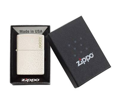 Зажигалка Zippo Classic с покрытием Mercury Glass, латунь/сталь, белая, матовая