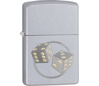 Зажигалка Zippo Classic с покрытием Satin Chrome, латунь/сталь, серебристая, матовая, 36x12x56 мм