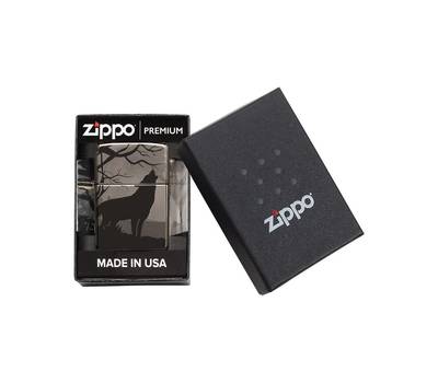 Зажигалка Zippo Classic, покрытие Black Ice®, латунь/сталь, чёрная, глянцевая