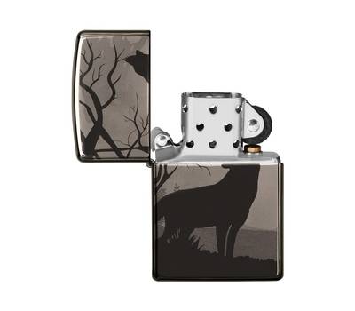 Зажигалка Zippo Classic, покрытие Black Ice®, латунь/сталь, чёрная, глянцевая