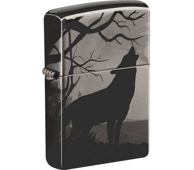 Зажигалка Zippo Classic, покрытие Black Ice®, латунь/сталь, чёрная, глянцевая