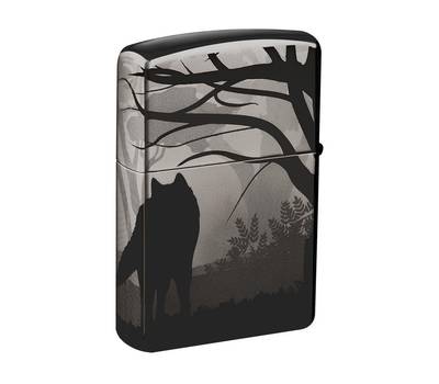 Зажигалка Zippo Classic, покрытие Black Ice®, латунь/сталь, чёрная, глянцевая