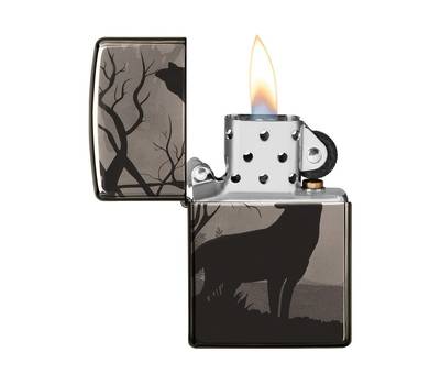 Зажигалка Zippo Classic, покрытие Black Ice®, латунь/сталь, чёрная, глянцевая