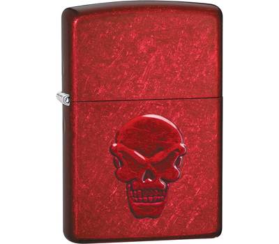 Зажигалка Zippo Doom с покрытием Candy Apple Red, латунь/сталь, красная, глянцевая, 36x12x56 мм