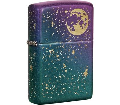 Зажигалка Zippo Starry Sky с покрытием Iridescent, латунь/сталь, фиолетовая, матовая, 38x13x57 мм