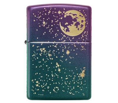 Зажигалка Zippo Starry Sky с покрытием Iridescent, латунь/сталь, фиолетовая, матовая, 38x13x57 мм