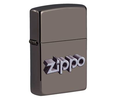 Зажигалка Zippo Design с покрытием Black Ice, латунь/сталь, чёрная, глянцевая, 38x13x57 мм