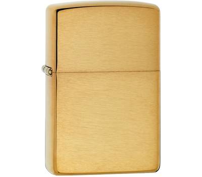 Зажигалка Zippo с покрытием Brushed Brass, медь/сталь, золотистая, матовая, 36x12x56 мм