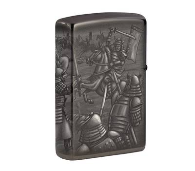 Зажигалка Zippo 49292 Knight Fight Design чёрная 38x13x57 мм