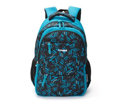 Рюкзак Torber Class X 15,6'', голубой с орнаментом, 45x30x18 см, 17 л