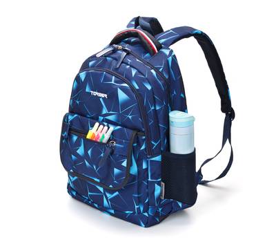 Рюкзак Torber Class X 15,6'', темно-синий с орнаментом, 45x30x18 см
