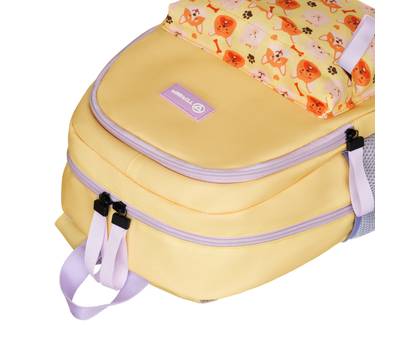 Рюкзак Torber Class X Mini, жёлтый с орнаментом, 35,5x25x12 см + Мешок для обуви в подарок!