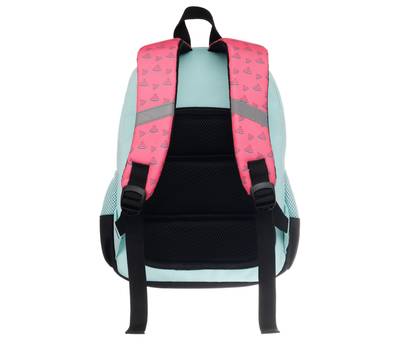Рюкзак Torber Class X Mini, розовый/зелёный с орнаментом, 35,5x25x12 см + Мешок для обуви в подарок!