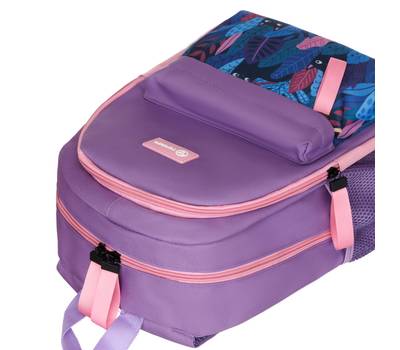 Рюкзак Torber Class X Mini, сиреневый/розовый с орнаментом, 35,5x25x12 см + Мешок для обуви в подаро